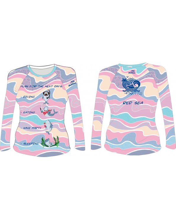 Дамска ликра с дълъг ръкав pink funny sharks